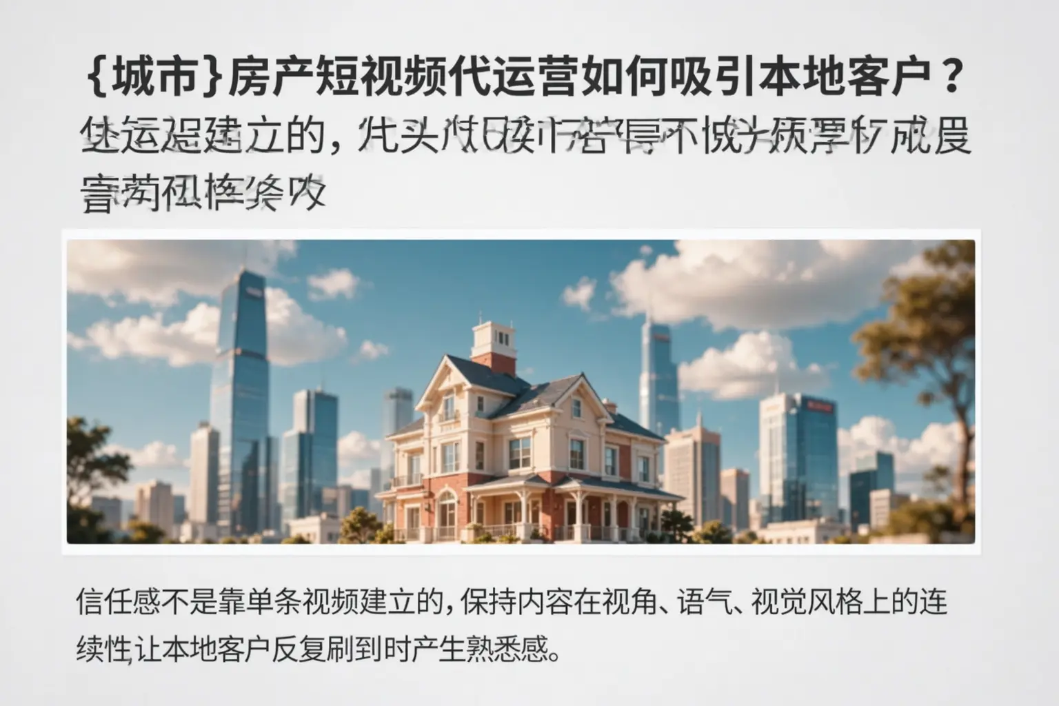 怀化房产短视频代运营如何吸引本地客户？