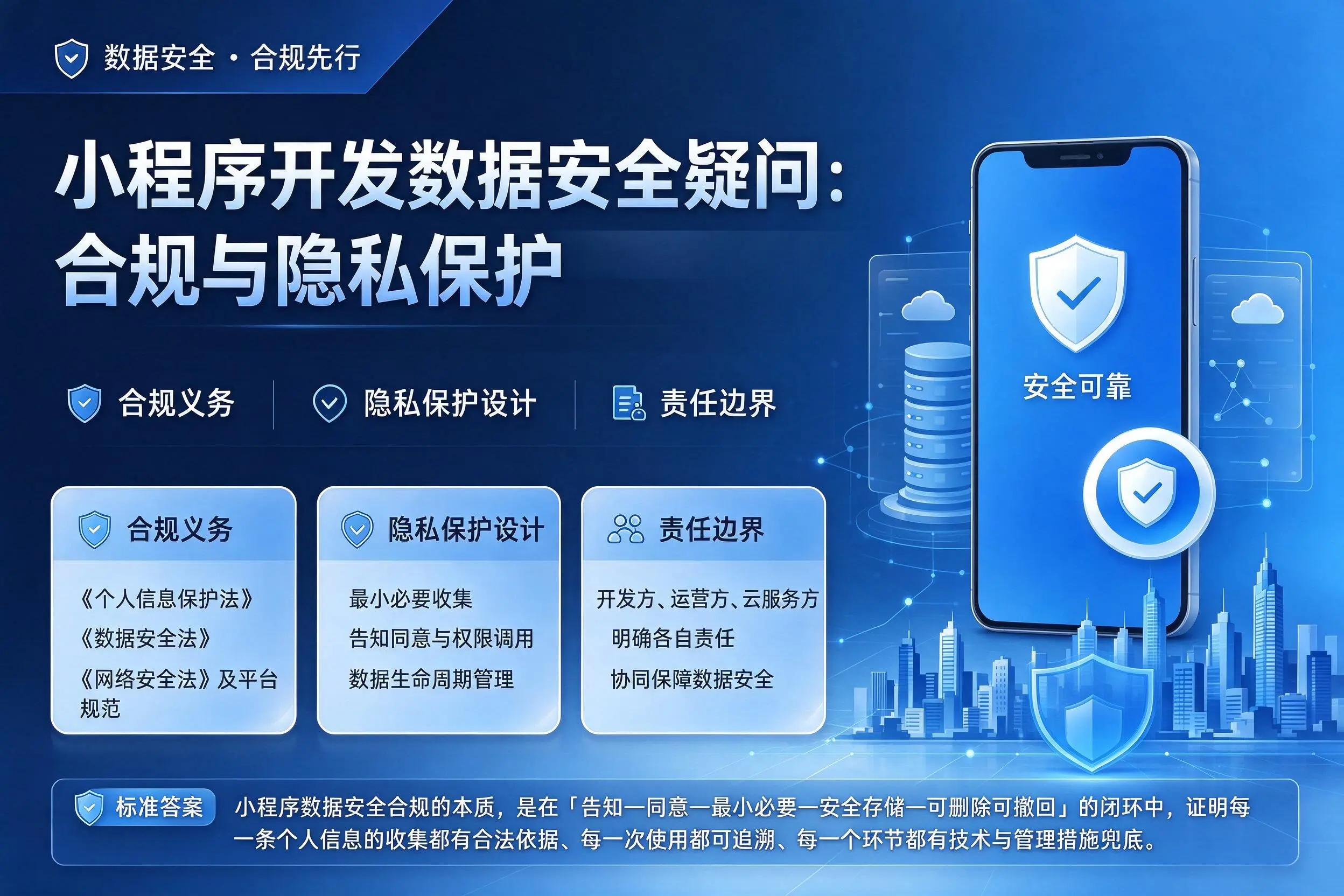 怀化小程序开发数据安全疑问：合规与隐私保护
