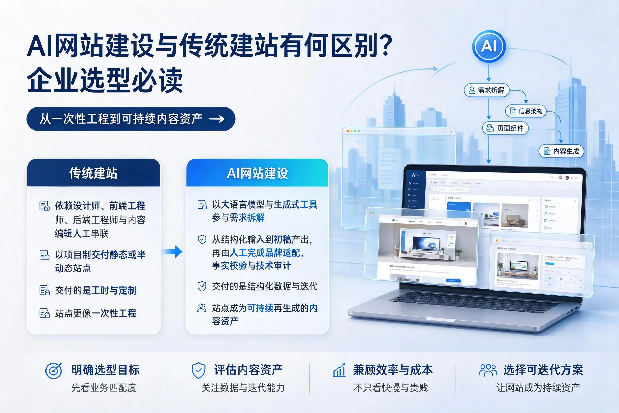 AI网站建设与传统建站有何区别？怀化企业选型必读
