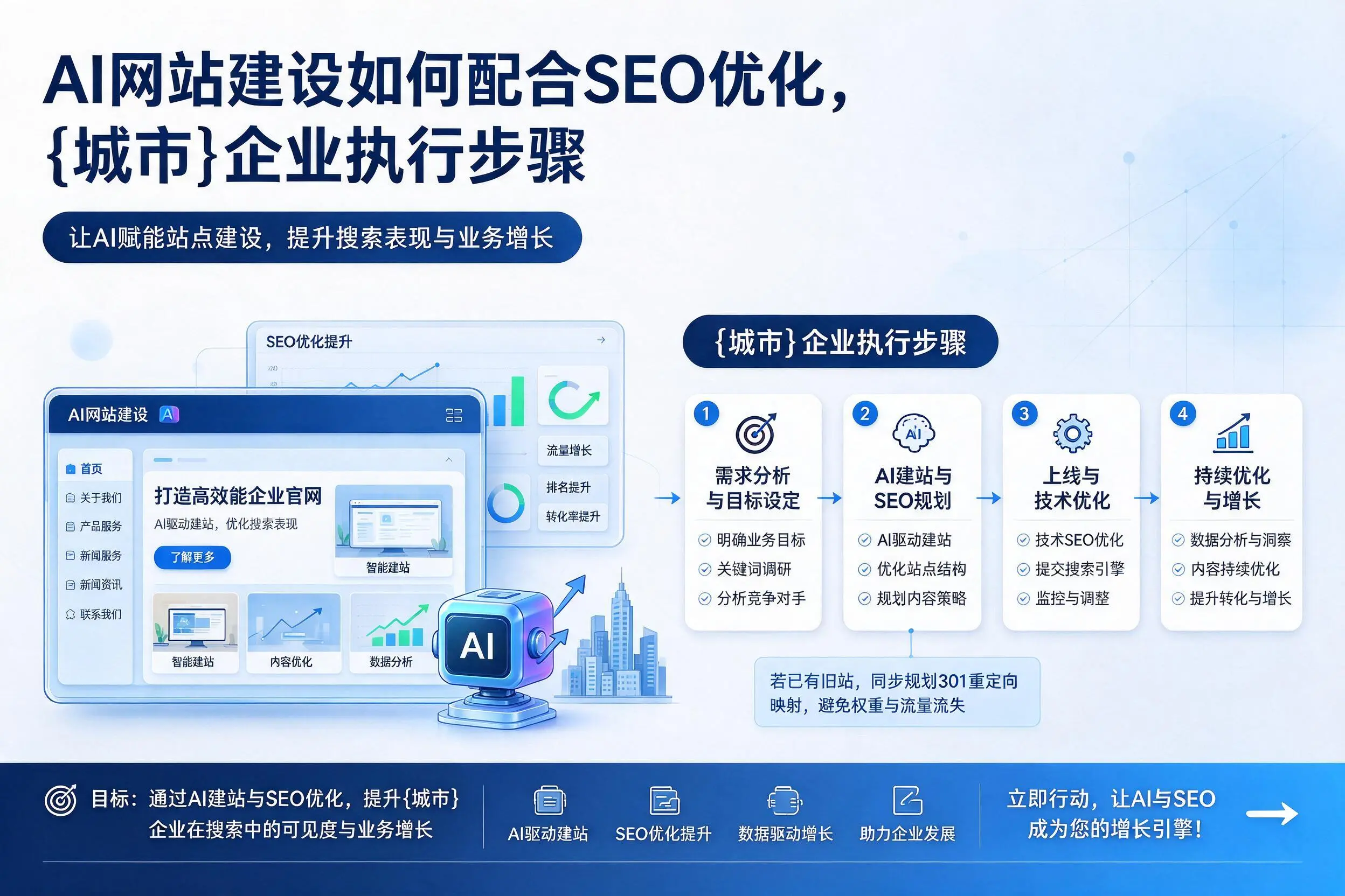 AI网站建设如何配合SEO优化,怀化企业执行步骤