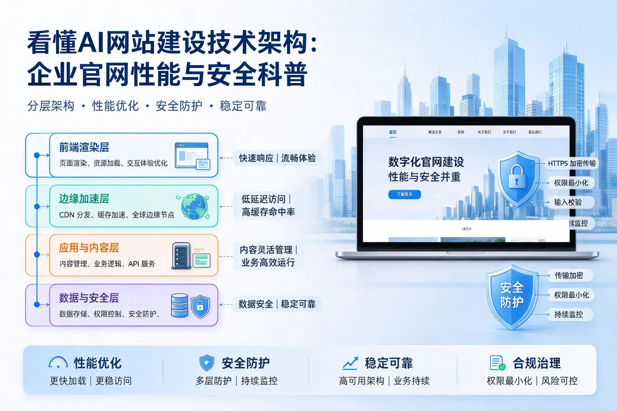 看懂AI网站建设技术架构：怀化企业官网性能与安全科普