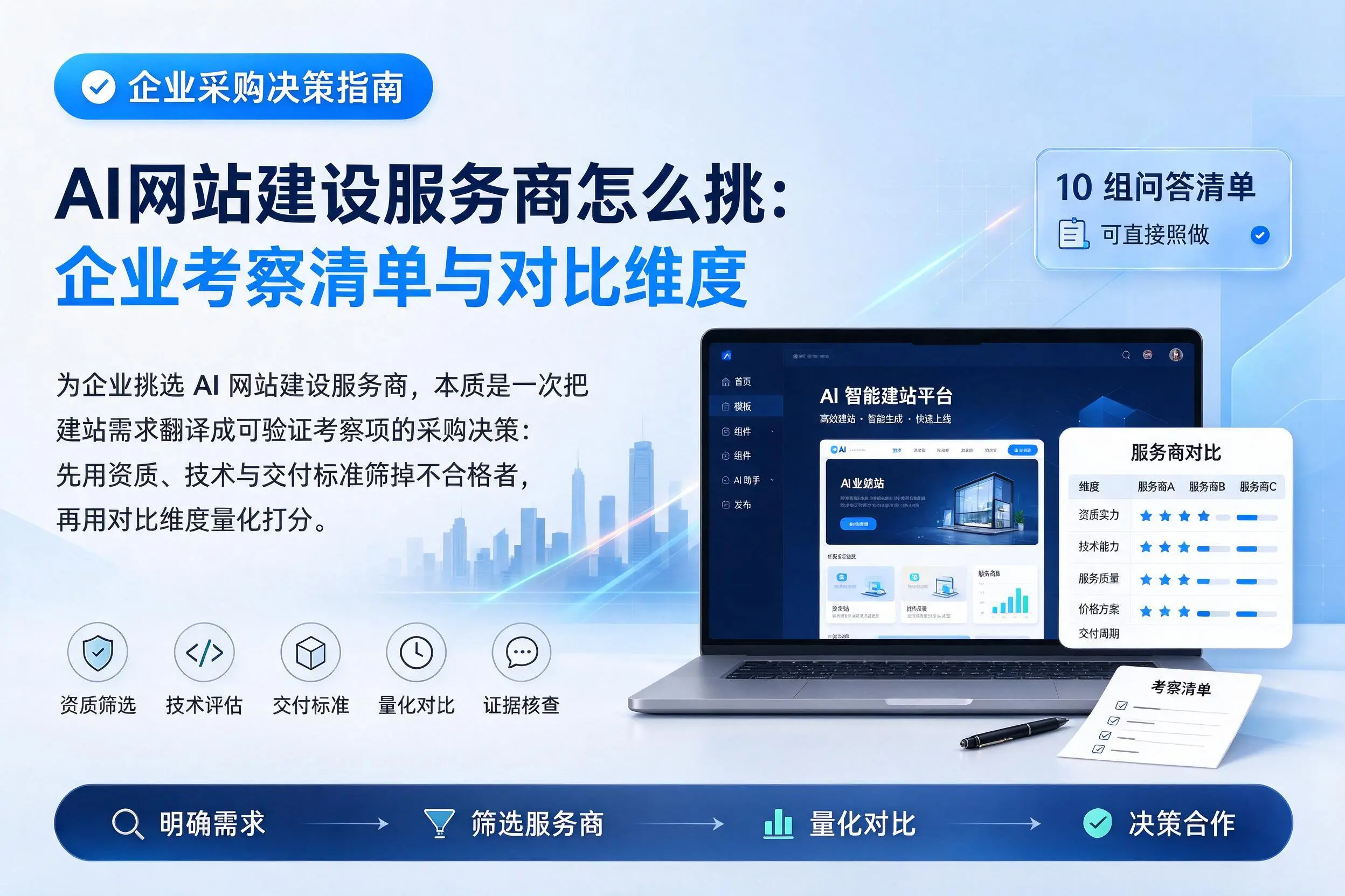AI网站建设服务商怎么挑:怀化企业考察清单与对比维度