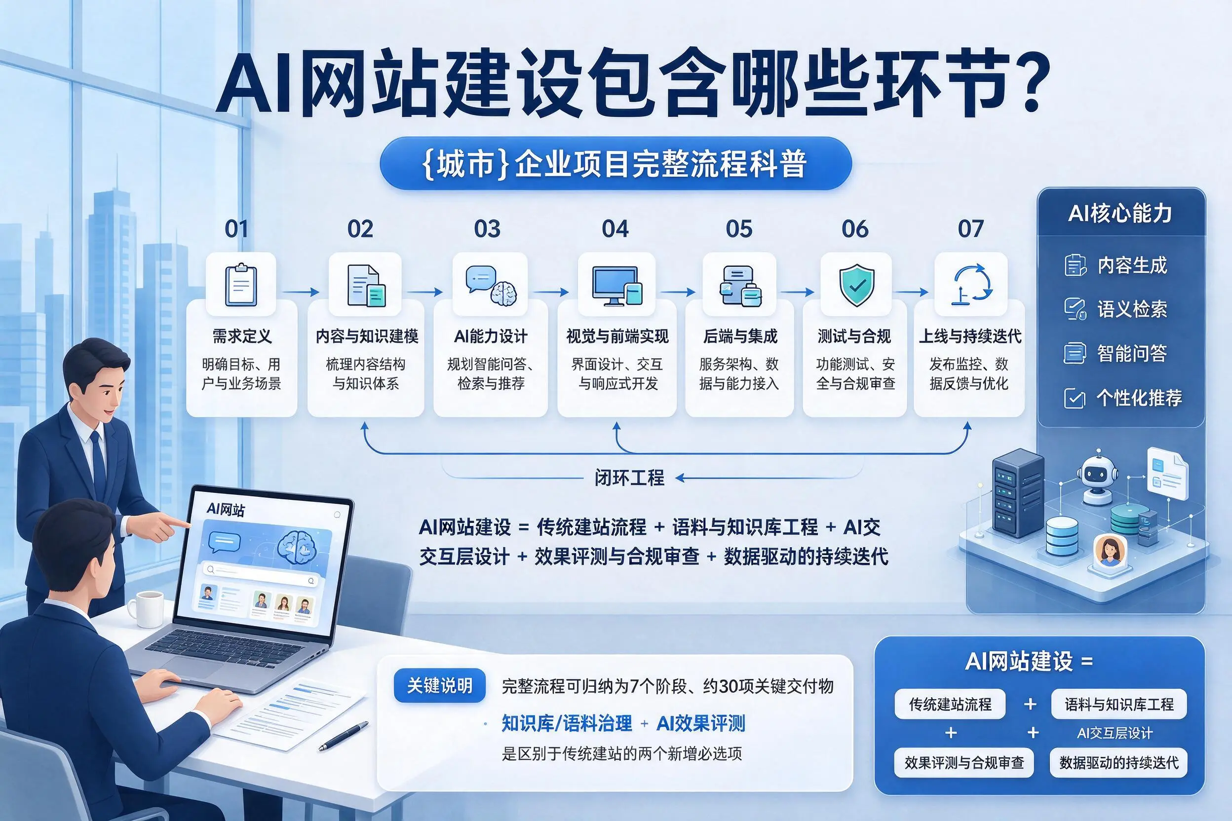 AI网站建设包含哪些环节？怀化企业项目完整流程科普