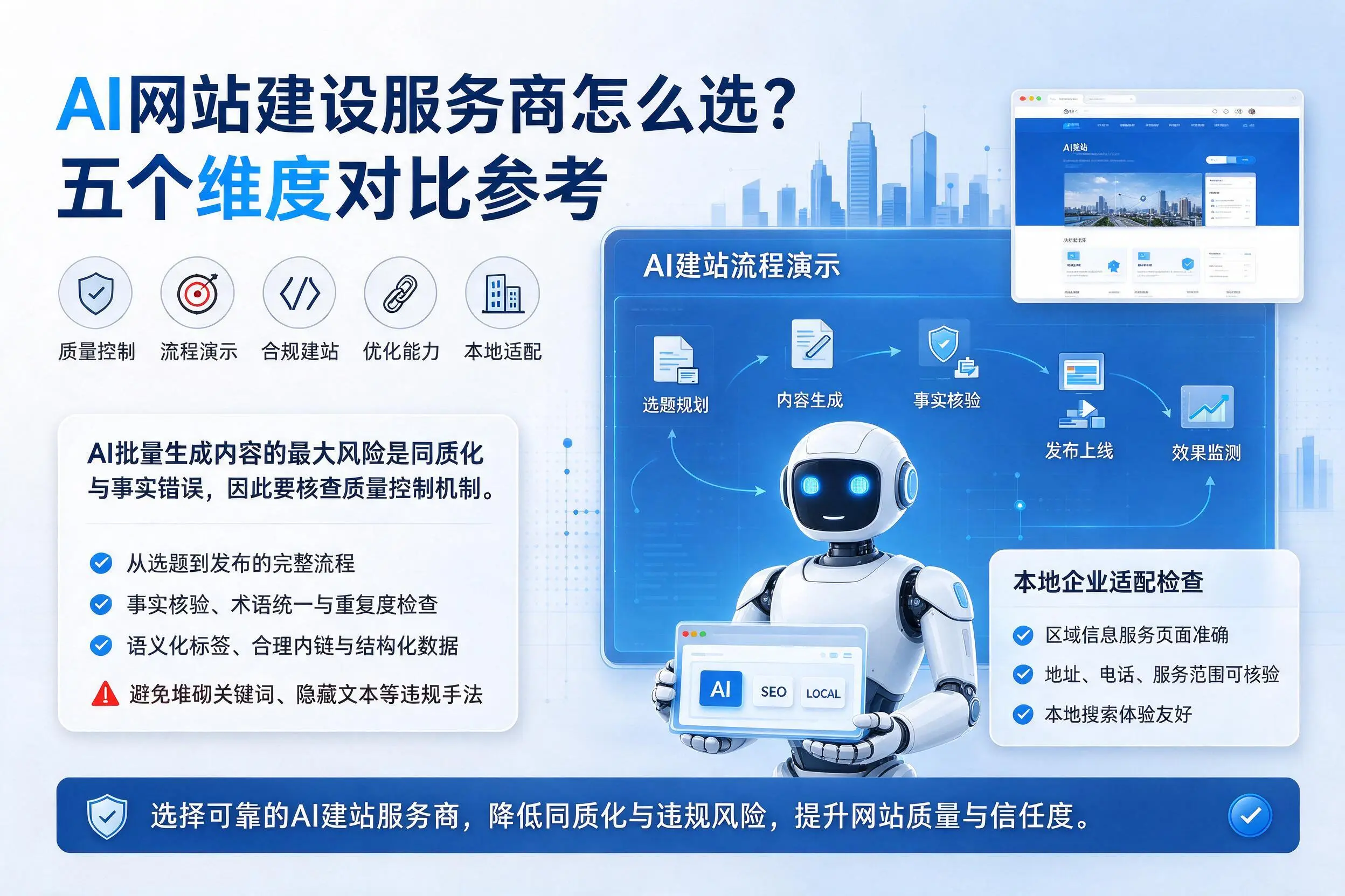 怀化AI网站建设服务商怎么选？五个维度对比参考