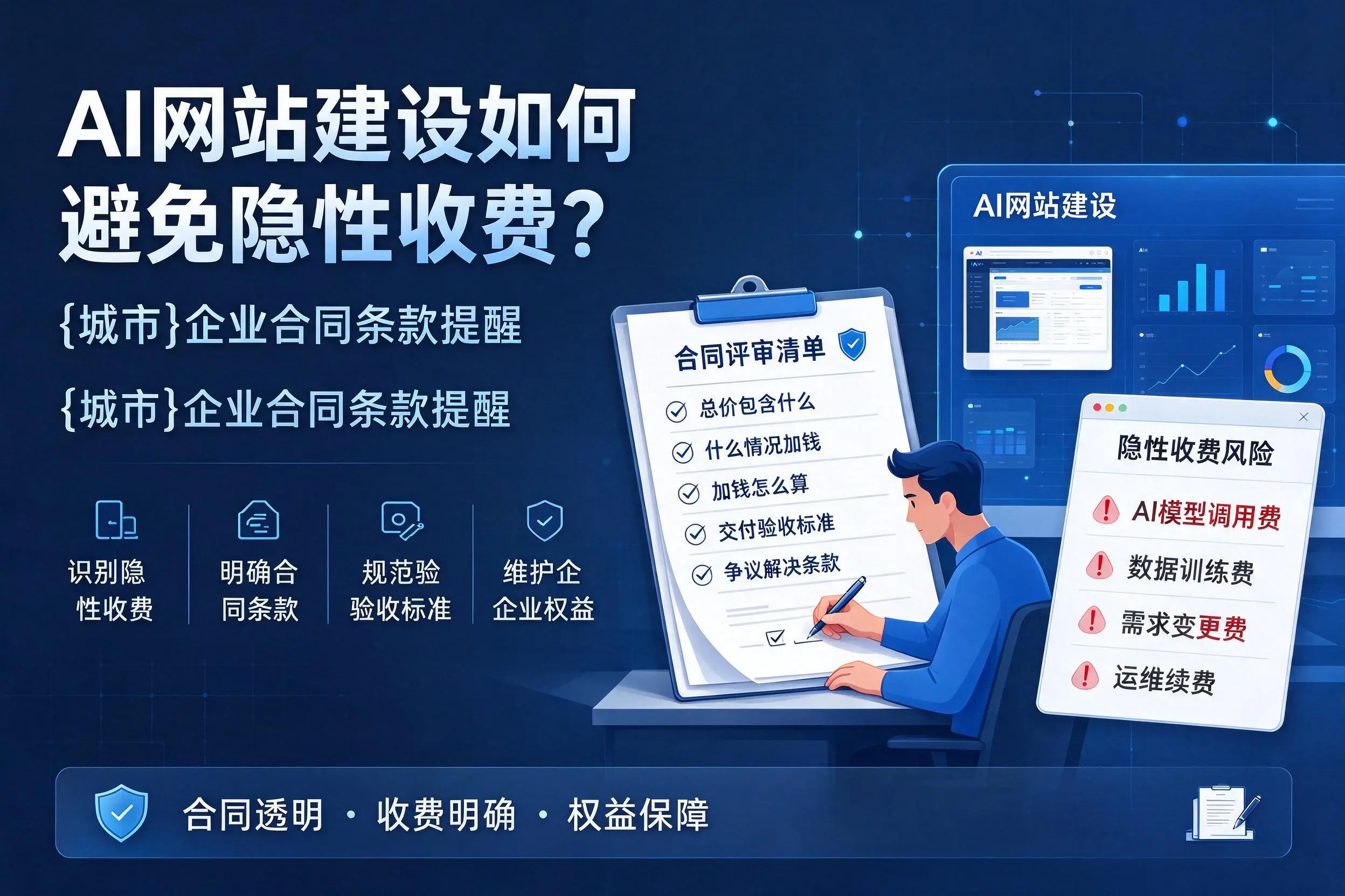 AI网站建设如何避免隐性收费?怀化企业合同条款提醒